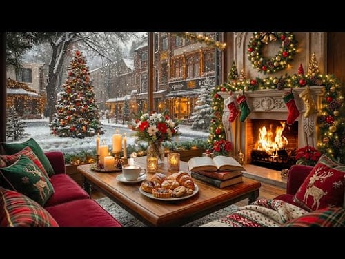 Winter Jazz Coffee Shop βοΈβ Relaxing Jazz & Crackles Fireplace Sound for Relax & Work