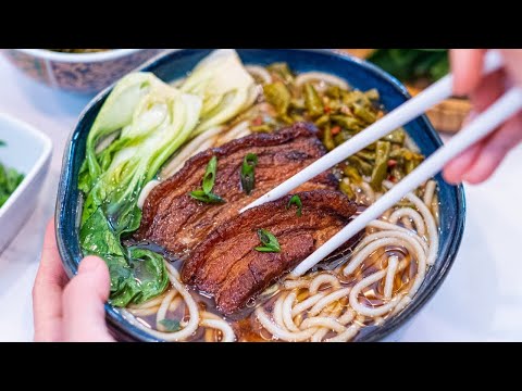 The Best Braised Pork Belly Noodle Soup Recipe (Hakka Style)