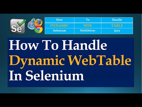 How To Handle Dynamic WebTable In Selenium WebDriver || Java