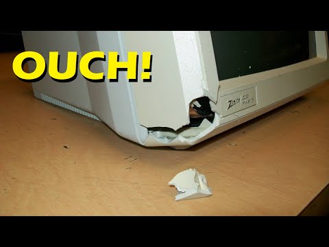 Smashed Zenith amber CRT monitor restored