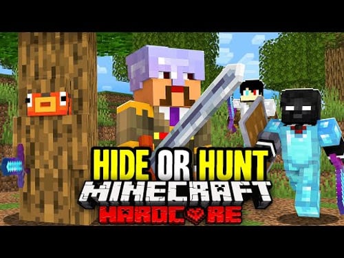 100 Players Compete in a Minecraft HIDE or HUNT...