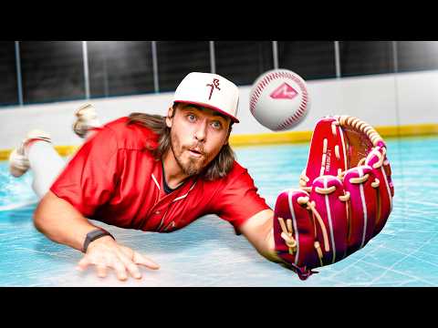 We Challenged A Hockey Team To Baseball On Ice (It Was Chaos)