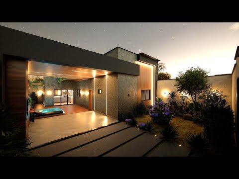 CASA em L PEQUENA E MODERNA || 2 QUARTOS || PLANTA BAIXA - TERRENO 10X20m (Novo Layout) preço