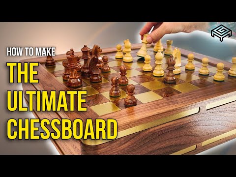 I Made The Ultimate Chessboard from Walnut & Brass (with drawers for the pieces) - Woodworking