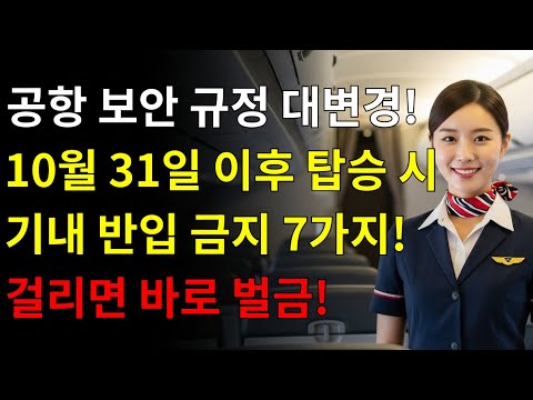공항 보안 규정 11월 대변경|10월 31일 이후 비행기 탈 때, 기내 반입 금지 7가지 꼭 확인하세요! 걸리면 벌금, 놓치면 돈만 버립니다!