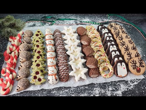 1 Dough - 10 different CHRISTMAS COOKIES! Completely different in taste! Fabulously beautiful