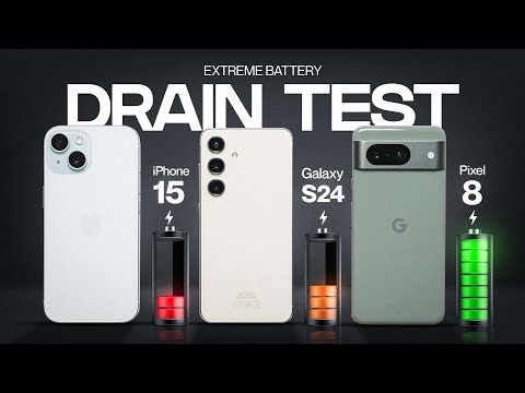 Samsung Galaxy S24 vs iPhone 15 vs Pixel 8 EXTREME Battery Drain Test - MOBILE DATA 4G!