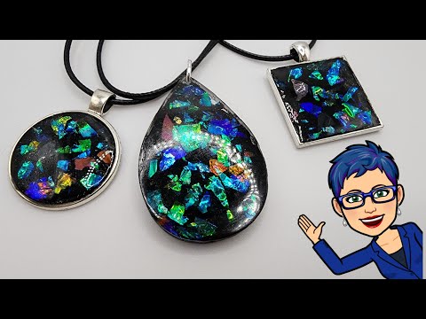 Look what I made with UV Resin, Mylar Flakes and a Sharpie. Stunning results. Video #431