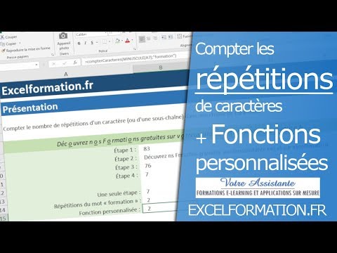 Comment compter les répétitions dans une cellule et créer une fonction personnalisée sur Excel ?
