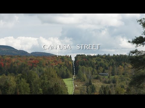 Canusa Street: Where the dotted yellow line is the official US-CAN border