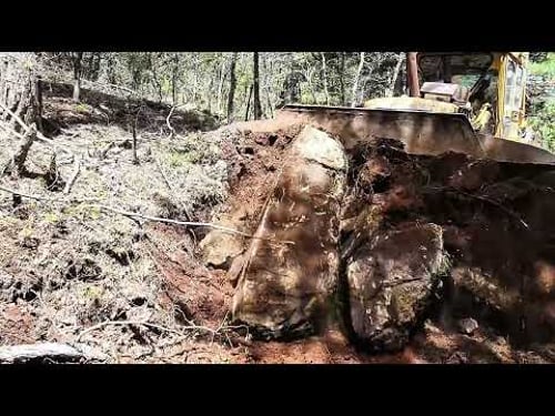 DOZER WORKS ON ROAD CONSTRUCTION IN THE FOREST #komatsu #bulldozer #working #caterpillar