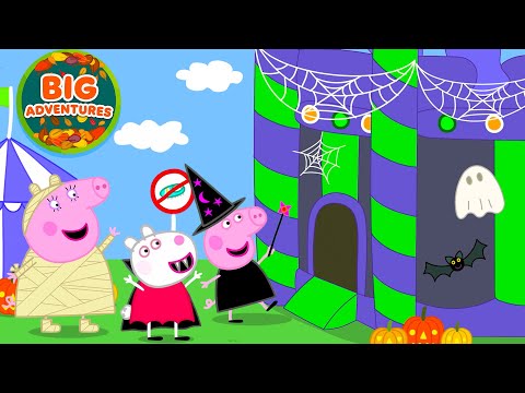Peppa Pig Visits the Halloween BOUNCY Maze 🎃 Soft Play Adventure Escape | Tales Cartoon | 20 Mins