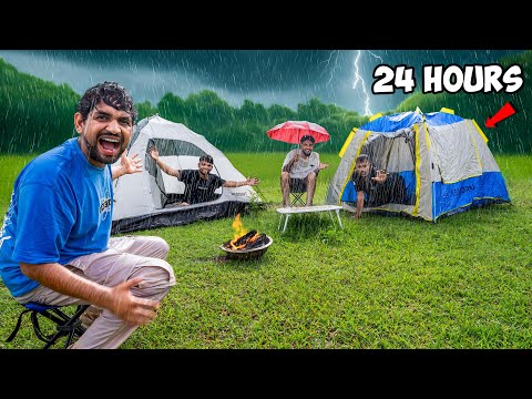 24 Hours Camping Challenge In Forest - With Team