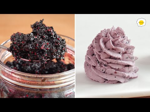 Mulberry Jam and Mulberry Chantilly Cream 桑葚果酱和桑葚香缇奶油 Confiture de mûres crème Chantilly aux mûres