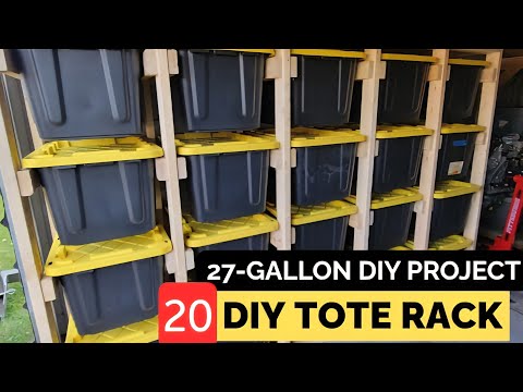 Easy Storage: DIY 20 Tote Storage Rack Shelf Build For 27 Gallon Totes