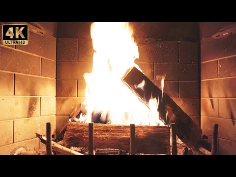4K Ultra HD Fireplace, No Music
