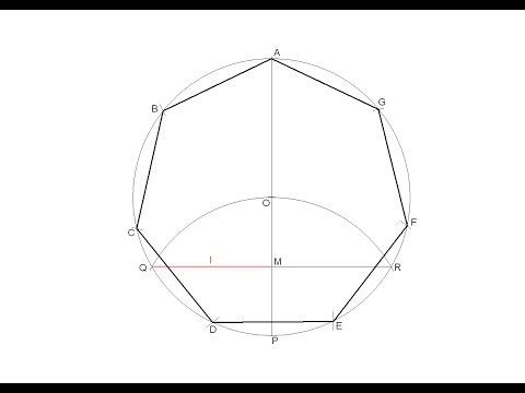 How to draw a regular heptagon inscribed in a circle