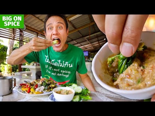 $1.52 Thai Plant Based Buffet! Can’t Stop Eating Cashew Chili Dip 🌶️ | Nan, Thailand