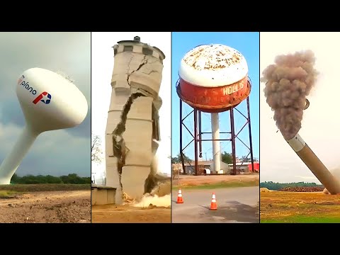 Water Tower Demolition And Collapse Compilation 😱