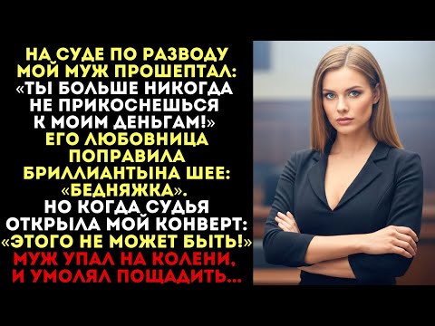 "You won't get a penny!" my husband whispered in court. But when the judge opened my envelope...