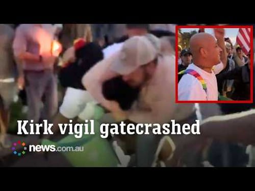 Huge brawl breaks as Charlie Kirk vigils are held across USA