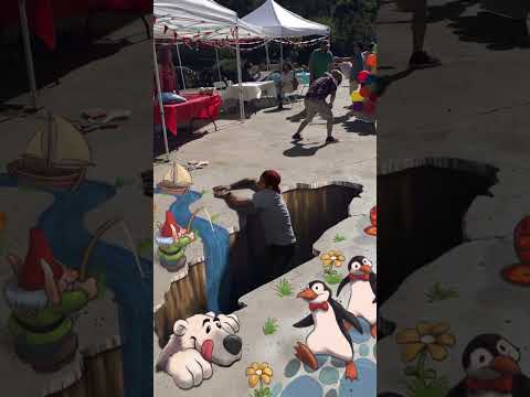 3D Chalk Art! Put to the test! 🎨🖌️ #art #chalk #chalkart