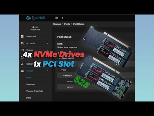 4 NVMe Drives on a Single PCI Card ($25) - My New TrueNAS Cache Solution