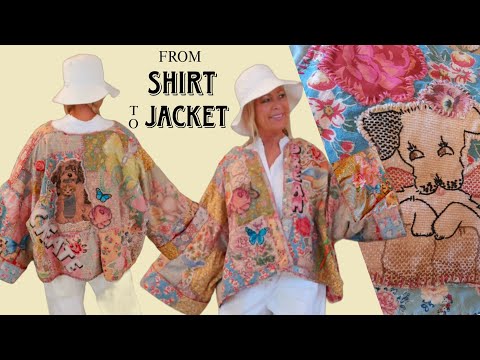 How To Make And Decorate A Patchwork Jacket From An Old Shirt