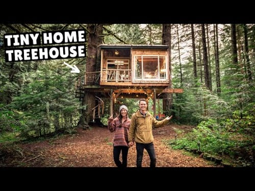 OUR TINY HOME TREEHOUSE GETAWAY (break from van life)