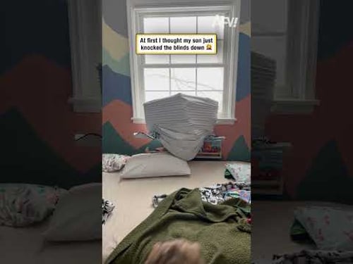 At first I thought my son just knocked the blinds down 🤦♀️