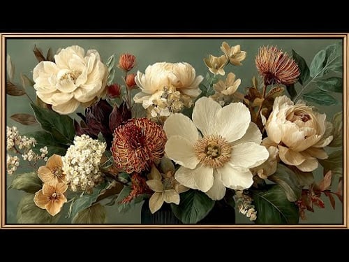 Winter Botanical Arrangement | | Art Framed Screensaver | Art for Your TV | 4K