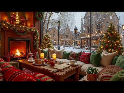 Relaxing Winter Coffeehouse Morning βοΈπ Cozy Holiday Jazz & Fireplace Glow for Peaceful Unwinding