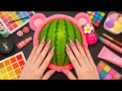 ASMR Makeup on Watermelon (No Talking)