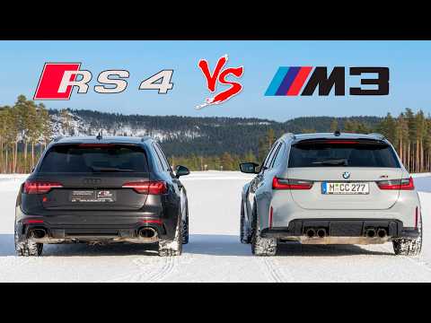 Audi RS4 Quattro VS BMW M3 X-Drive - The Ultimate Test on Snow and Ice! ❄️