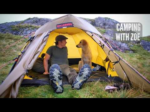 Solo Camping with my Dog in the Mountains | Taking Shelter from the Wind in the Hilleberg Jannu