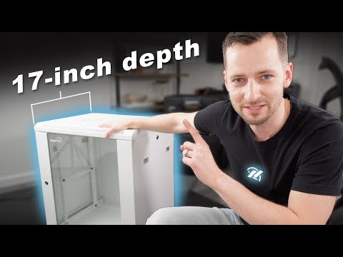 Shallow-Depth Network Cabinet Assembly | White NavePoint 12U Wall-Mount Server Rack