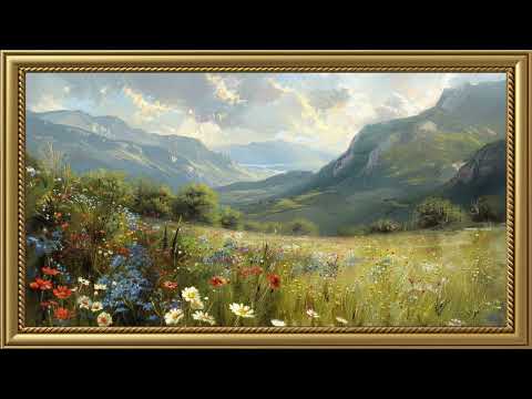Vintage Landscape Painting | Gold Frame TV Art Screensaver for TV Wallpaper