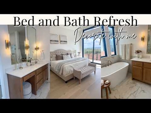 BED AND BATH REFRESH | Decorate with Me | Spring Refresh Master Bathroom and Bedroom | Decor Ideas ✨