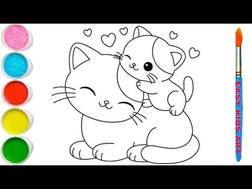 Baby Cat | Drawing and Coloring For Kids Easy Step-by-Step