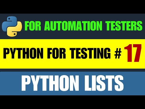 Python for Testers #17 | Python Lists