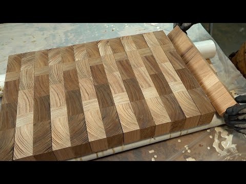 Ultimate chopping board! Process of making an end-grain cutting board. Korean No.1 young carpenters