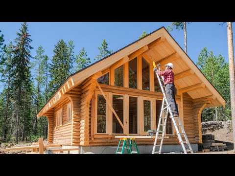 Man Builds Stunning Off-Grid Wooden Cabin on a Remote Island | Start to Finish by @beccanlevisalaska