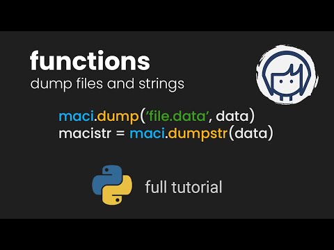 Dumping maci Data in Multiple Ways | Python