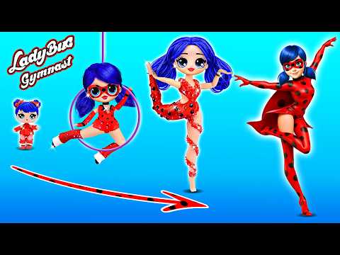Ladybug and Cat Noir Become Gymnasts! Crafts for LOL OMG