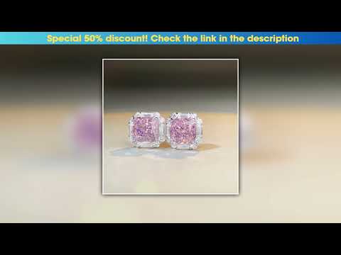 Flash Sale Luxury white gold solid platinum PT950 pink diamond earrings cherry powder ins wind ray•