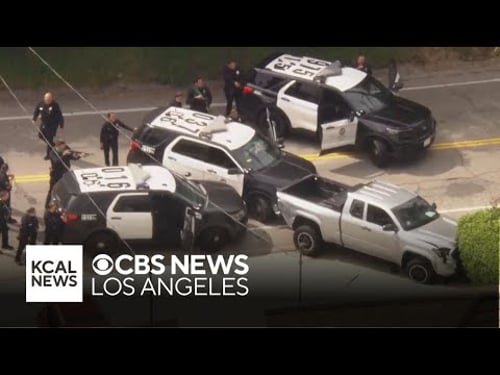 Pursuit and standoff with hit-and-run suspect in the Hollywood Hills