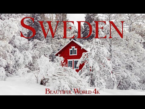 Sweden 4K | Christmas Winter Magic of Snowy Nordic Villages, Frozen Lakes and Northern Lights