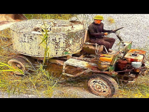 Fully restoration old concrete mixer | Restore concrete mixer engine | Repair old construction tools