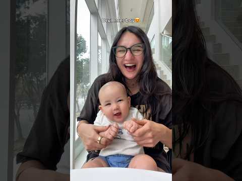 Future drummer like daddy? 😆 #baby #filambaby #cute #firsttimemom