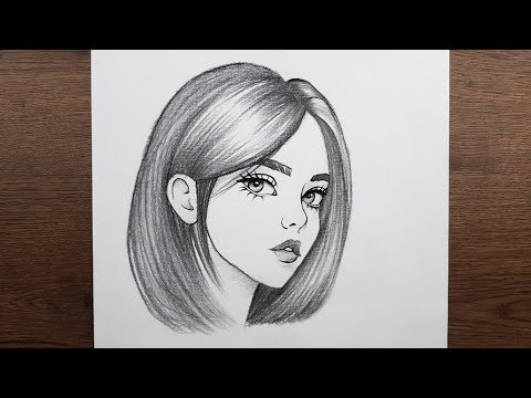 Güzel bir kız resmi nasıl çizilir - Kolay karakalem kız çizimi nasıl yapılır